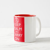 無神論的なKeep Calm and Carry Onポスターマグ ツートーンマグカップ (正面右)