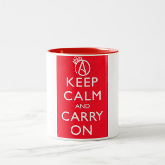 無神論的なKeep Calm and Carry Onポスターマグ ツートーンマグカップ