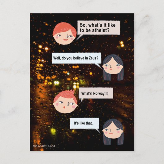 無神論者ってどんな感じ? ポストカード (正面)