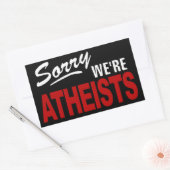 無神論者のサイン・ステッカーだ！ 長方形シール (封筒)