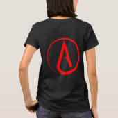 無神論者のシンボル 赤 Tシャツ (裏面)