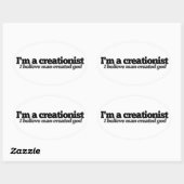 無神論者のユーモア 楕円形シール (シート)