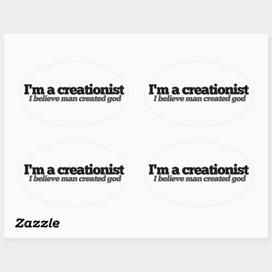 無神論者のユーモア 楕円形シール (シート)