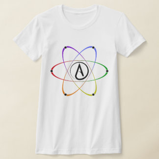 無神論者の原子記号 虹 ブラック Tシャツ