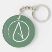 無神論者の記号：セージ緑の上に白 キーホルダー (裏面)