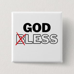 無神論者アンチ宗教「神なし」 缶バッジ