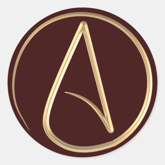 無神論者シンボル ラウンドシール (正面)