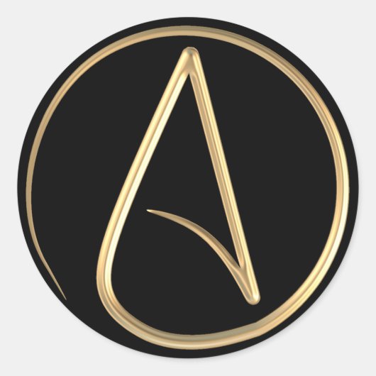 無神論者シンボル ラウンドシール (正面)