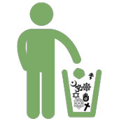 無神論者ミニマル派が宗教の緑のTシャツを捨てる Tシャツ