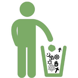 無神論者ミニマル派が宗教の緑のTシャツを捨てる Tシャツ