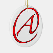 無神論者白いオーナメントの赤 セラミックオーナメント (右)