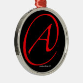 無神論者組み立てられる黒いオーナメントの赤 メタルオーナメント (右)