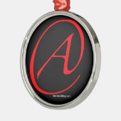 無神論者組み立てられる黒いオーナメントの赤 メタルオーナメント (左)