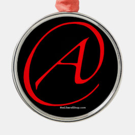 無神論者組み立てられる黒いオーナメントの赤 メタルオーナメント