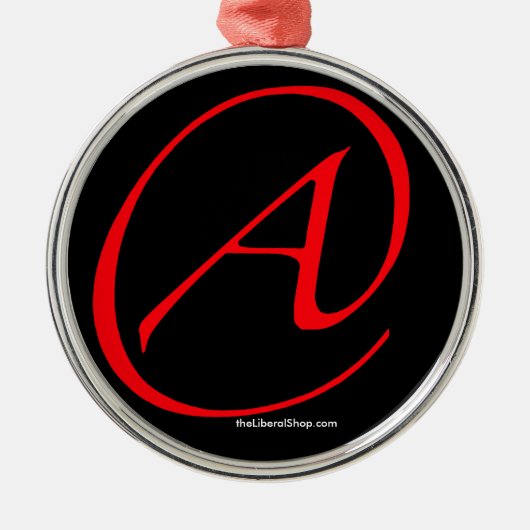 無神論者組み立てられる黒いオーナメントの赤 メタルオーナメント (正面)