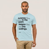 無神論者-科学は月に飛びます Tシャツ (正面フル)