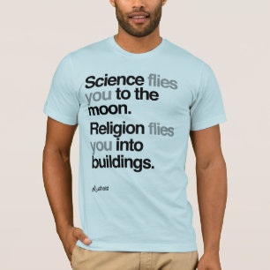 無神論者-科学は月に飛びます Tシャツ