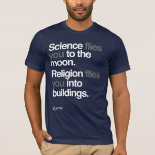 無神論者-科学は月に飛びます Tシャツ