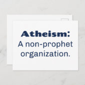 無神論:非預言者団体や組織。プンおもしろいン ポストカード (正面/裏面)