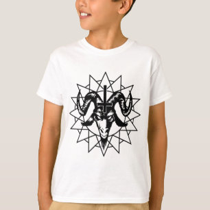 無秩序の星(黒)が付いている頭部 Tシャツ