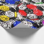 無秩序色のサッカーボール ラッピングペーパー (角)