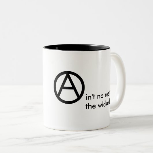 (無秩序)悪賢いマグのための残りはありません ツートーンマグカップ (正面右)