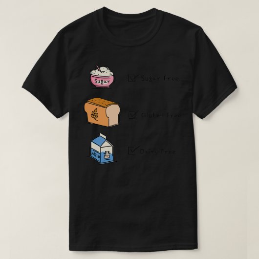 無糖グルテンフリー乳製品 Tシャツ (デザイン正面)