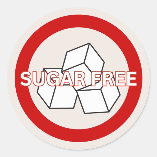無糖食品アレルギー警告クラシック ラウンドシール (正面)