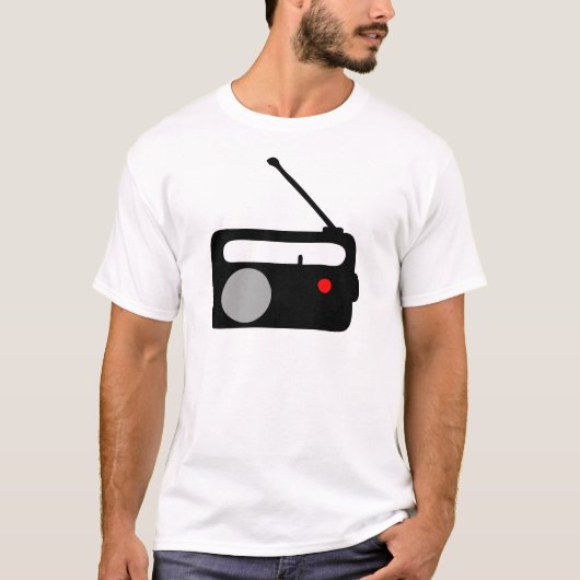 無線のトランジスター黒の記号 Tシャツ (正面)