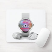 無線イヤホーンおよび頭が切れるな腕時計 マウスパッド (マウス)