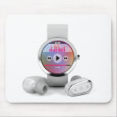 無線イヤホーンおよび頭が切れるな腕時計 マウスパッド (正面)