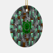 無線タワーが付いている都市パターン セラミックオーナメント (右)