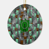 無線タワーが付いている都市パターン セラミックオーナメント (左)