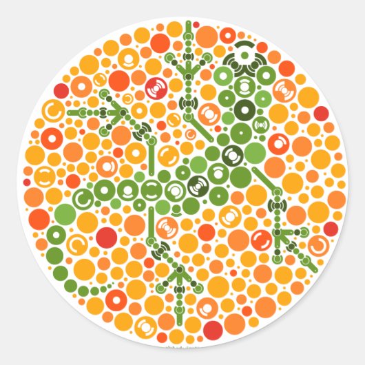 無線ヤモリ、色認識テスト ラウンドシール (正面)