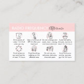 無線周波スキンのアフターケアの指示を締める 名刺 (裏面)