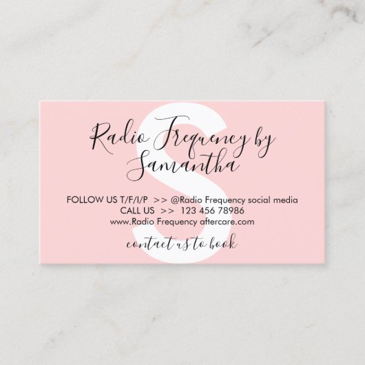 無線周波スキンのアフターケアの指示を締める 名刺 (正面)