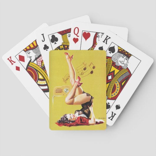 無線遊ヴィンテージのピン留め トランプ (裏面)