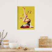 無線遊ヴィンテージのピン留め ポスター (キッチン)