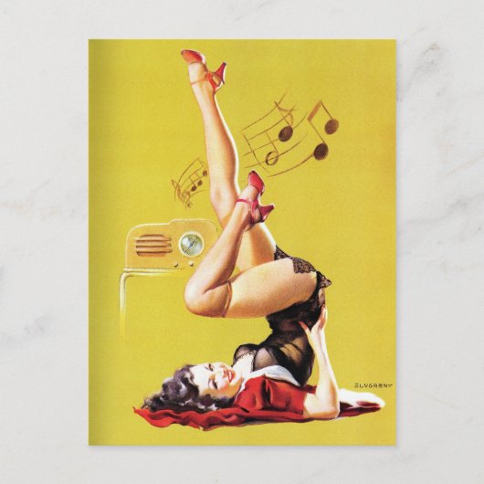 無線遊ヴィンテージのピン留め ポストカード (正面)