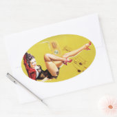 無線遊ヴィンテージのピン留め 楕円形シール (封筒)