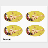 無線遊ヴィンテージのピン留め 楕円形シール (シート)