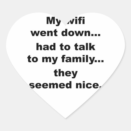 無線LANダウン！ ハートシール (正面)