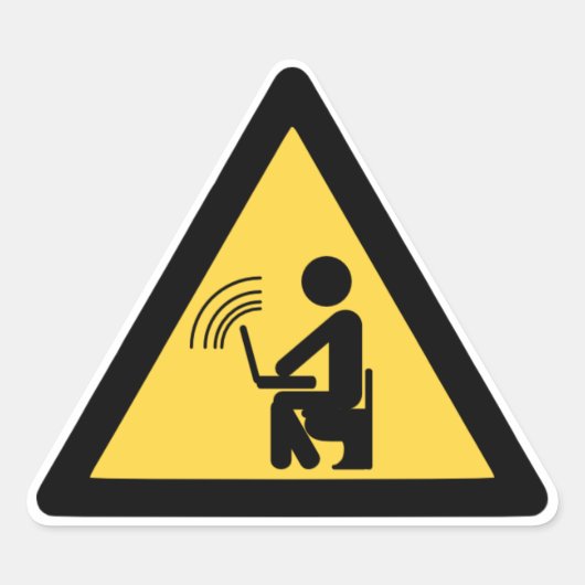 無線Wi-Fiホットスポット！ 三角形シール (正面)