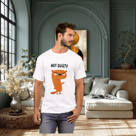 無罪のユーモラスで生意気なカワウソキャラグッズ Tシャツ