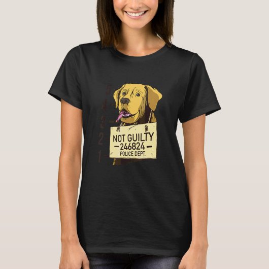 無罪の犬のマグショット刑務所   Tシャツ (正面)