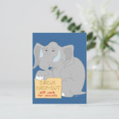 無職サーカス象はがき ポストカード (スタンド正面)