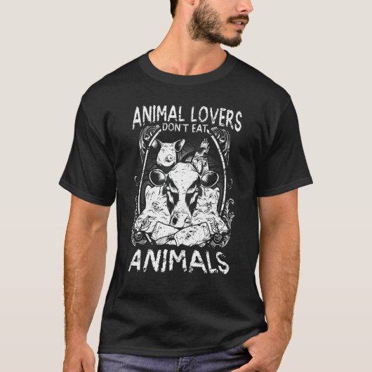 無肉ビーガン又はベジタリアン用動物 Tシャツ (正面)