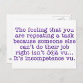 無能な自分を繰り返す:同僚 ポストカード (正面/裏面)