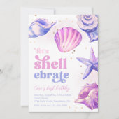 無脊椎動物誕生日招待状 | Seashells 招待状 (正面)