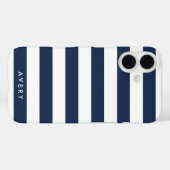 無航海のモダン国と白ストライプ国パーソナライズされた Case-Mate iPhoneケース (裏面 (横))